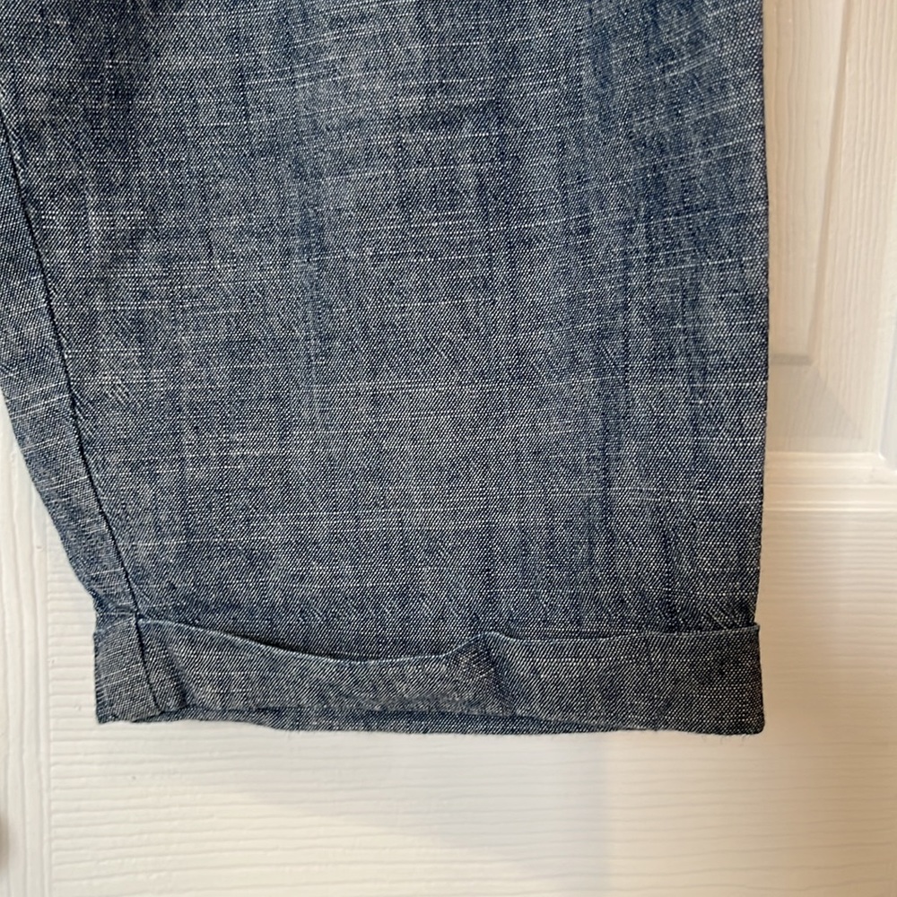 J. Crew ankle light denim chambray pants. Sz 12. Tapered leg. Elastic waist. - Picture 4 of 7
